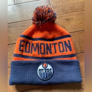 NHL Edmonton Orange and Navy Knit Beanie